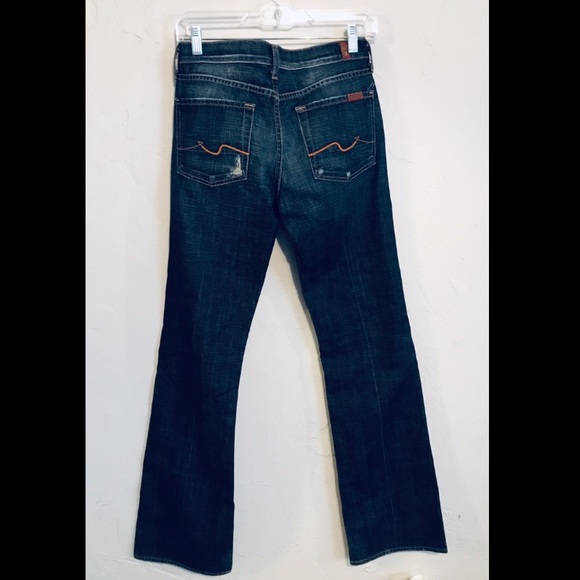 7 For All Mankind Dark Wash Bootcut Jeans - Picture 3 of 7